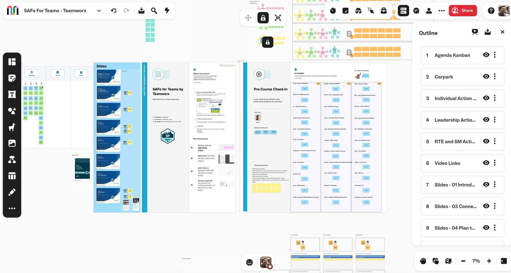 SAFe for Teams virtual classroom by Teamworx including Leadership and Individual Action Plans