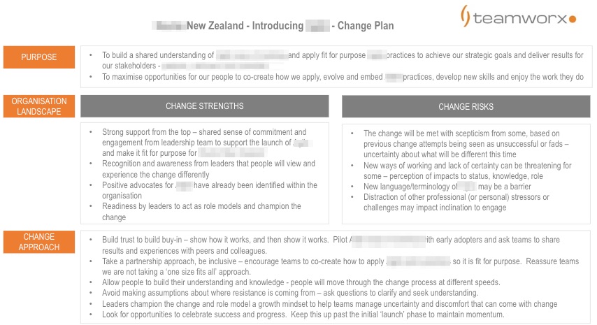 Example Change Strategy